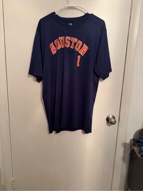 MLB Houston Navy Shirt with Orange Lettering
